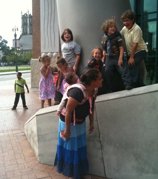 Rembis kids on stairs
