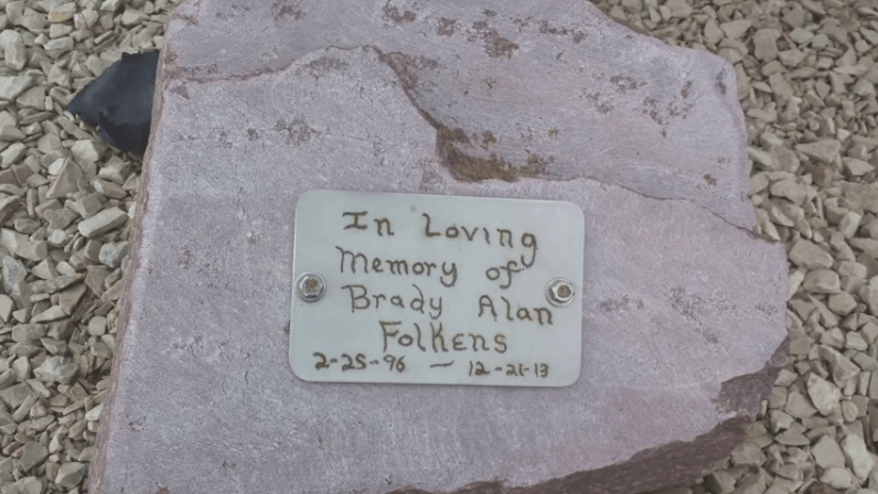 Brady Folkens memorial stone