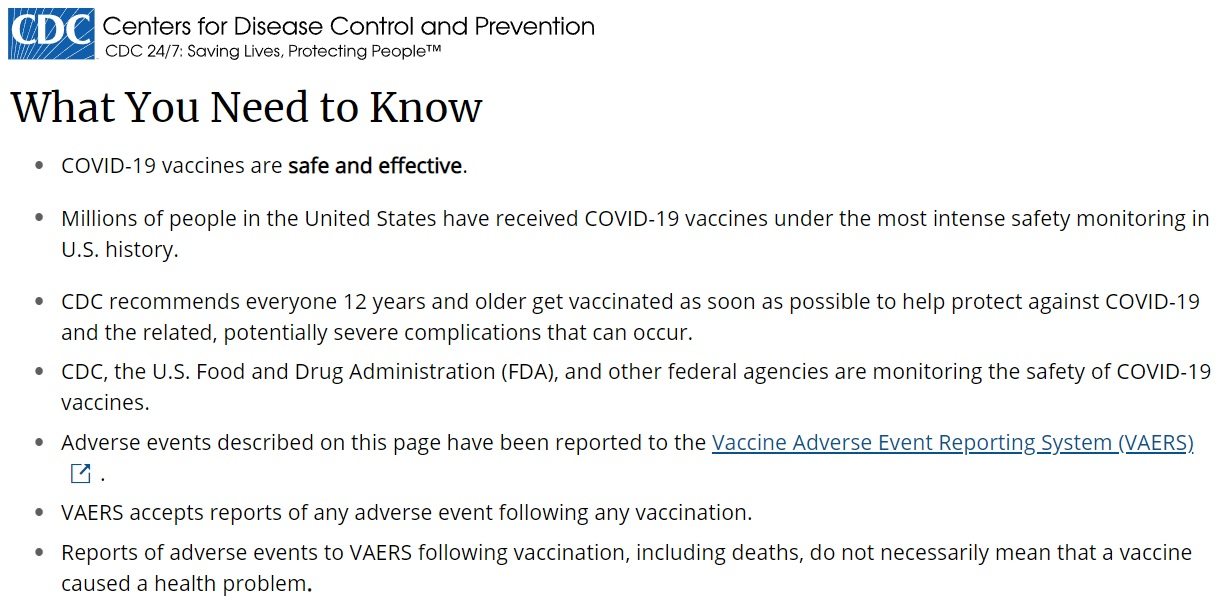 Government’s Own Data Proves COVID-19 Shots Are Causing Blood Clots, Heart Disease, and DEATH CDC-adverse-events-page