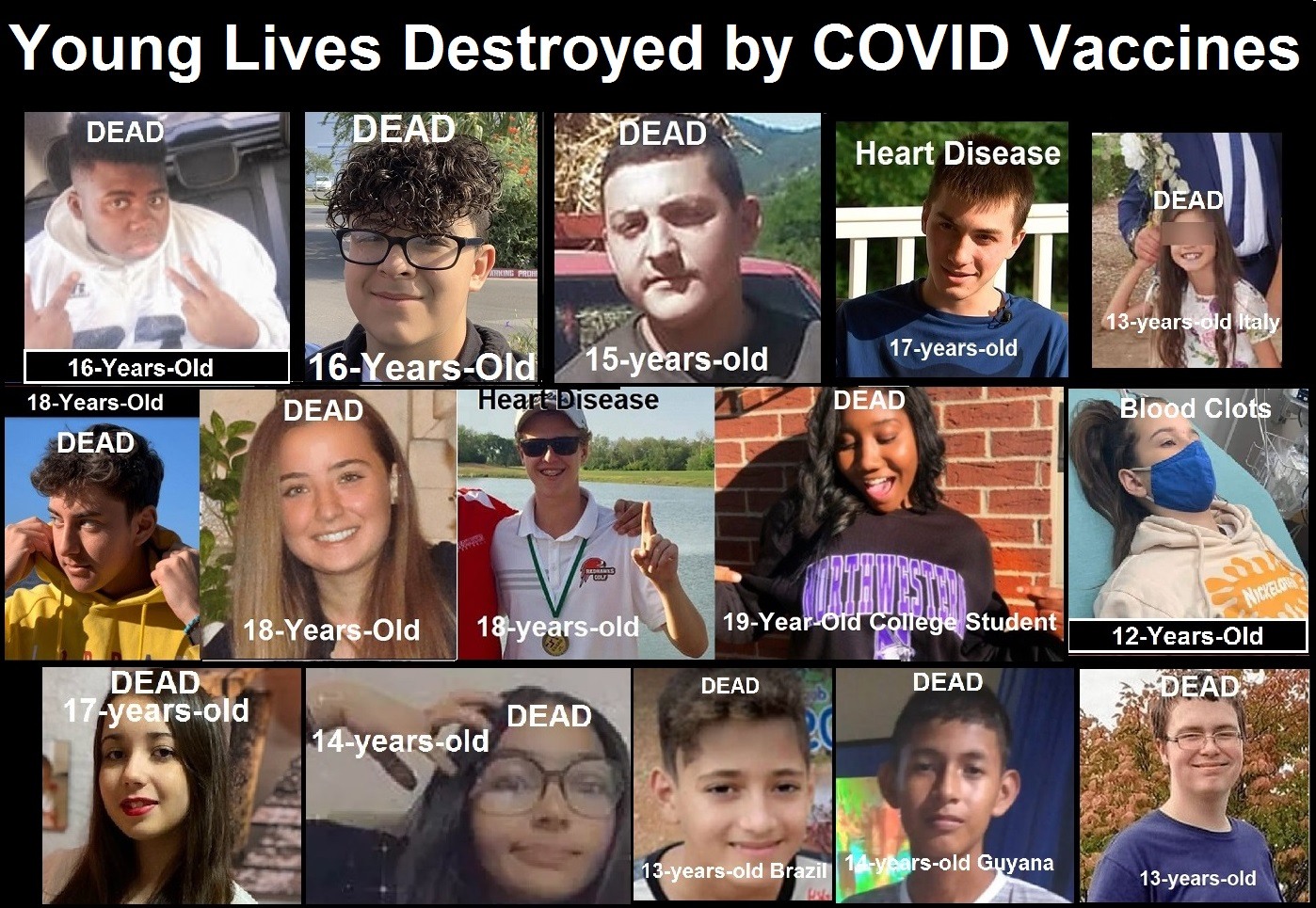 Nearly 700 Cases of Heart Disease in 12 to 17-Year-Olds After COVID Shots Young-Lives-Destroyed-by-COVID-Vaccines