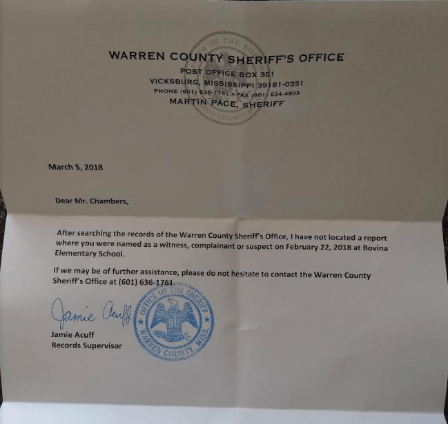 warren county sheriff letter