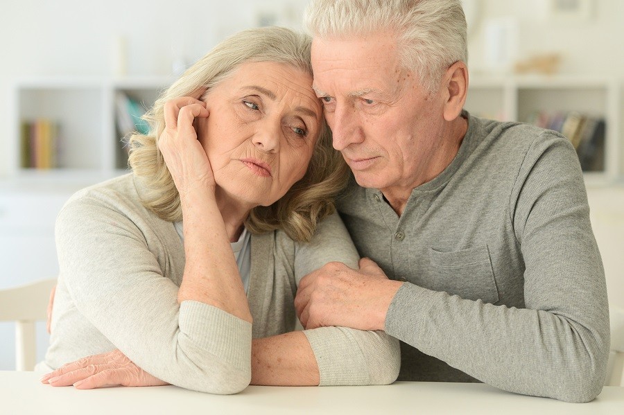 Portrait of Sad Senior couple