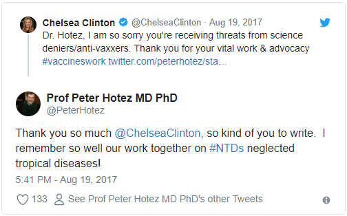 Hotez Chelsea Clinton tweet worked together