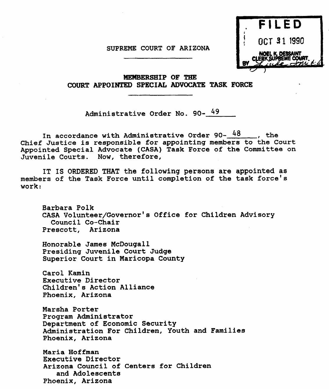 1990 Arizona Advocate Task Force 1