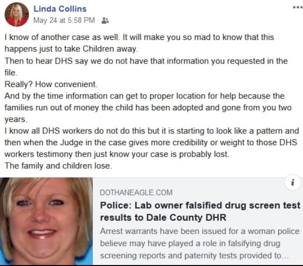 Linda Collins last FB post