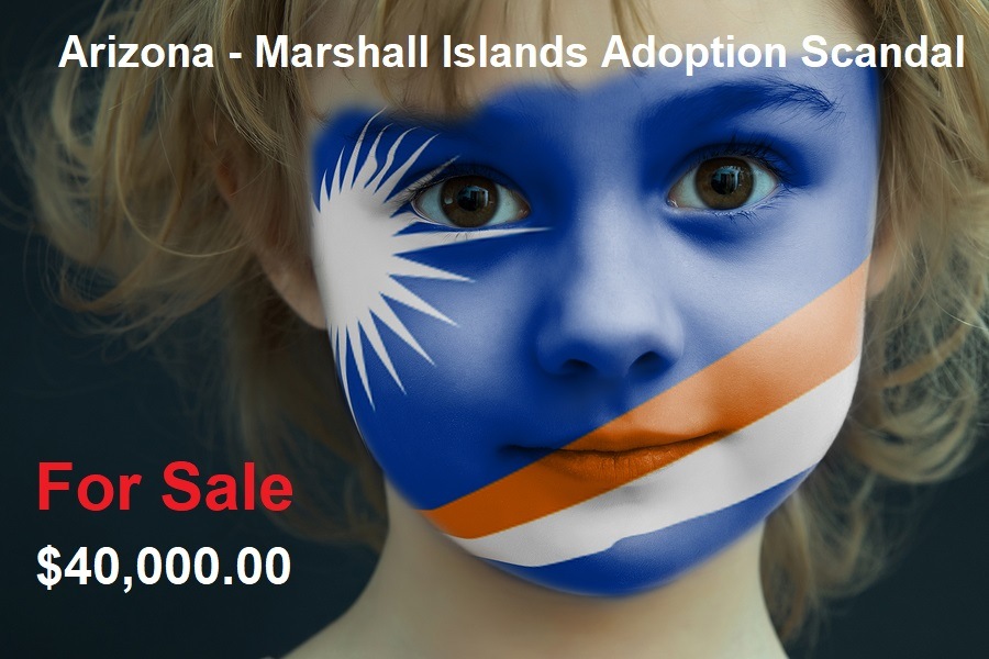 Portrait Of A Child With A Painted Flag Of Marshall Islands On H